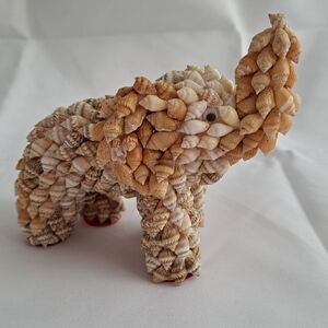 Vintage Shell Elephant Sculpture